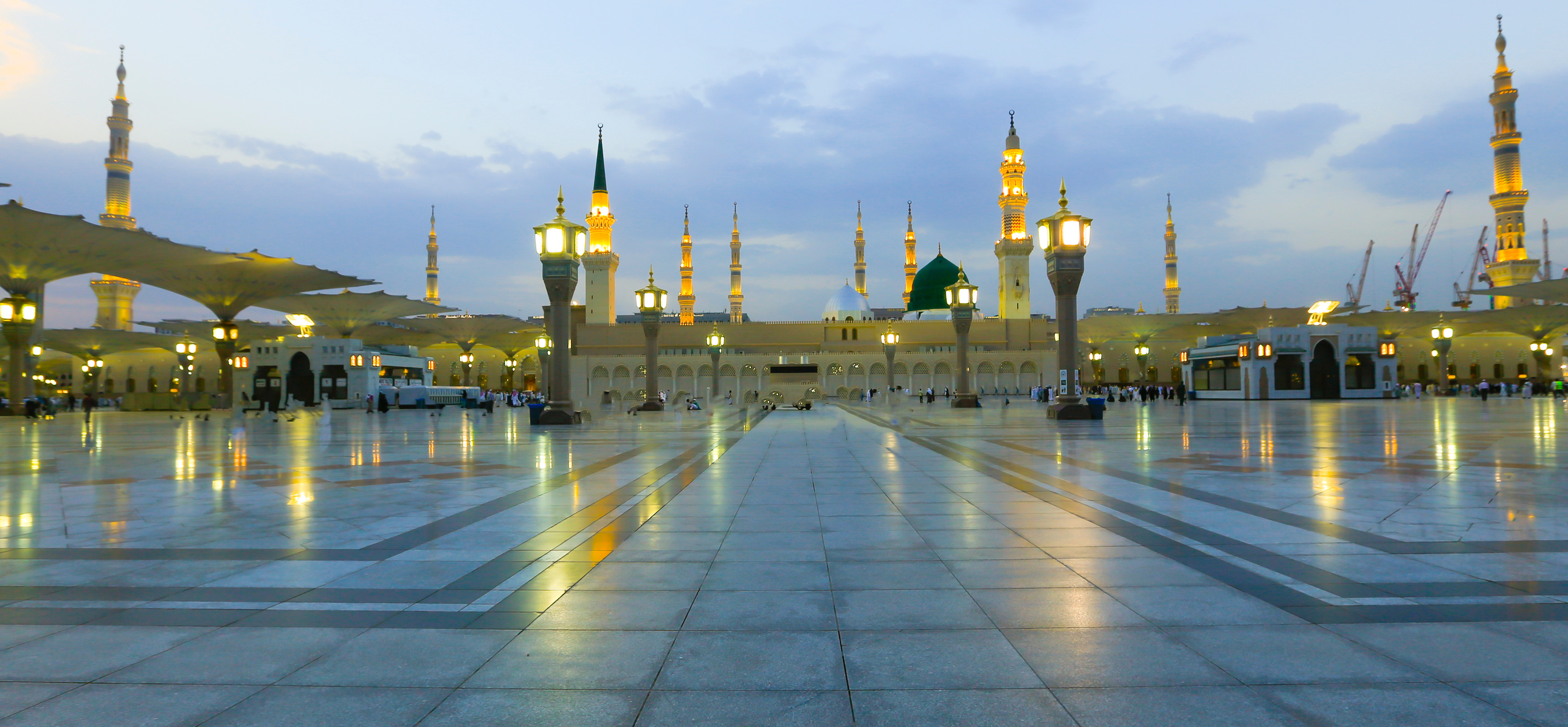 Panorama mosque of the Prophet Muhammad on in Medina, KSA.